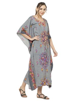 grey crepe kaftan - 17011427 - Standard Image - 2