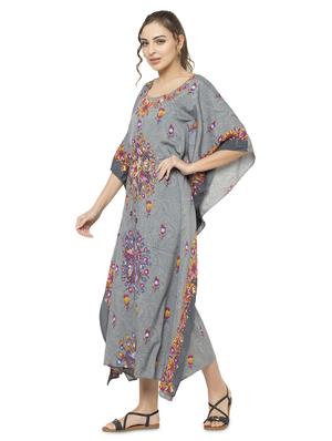 grey crepe kaftan - 17011427 - Standard Image - 3