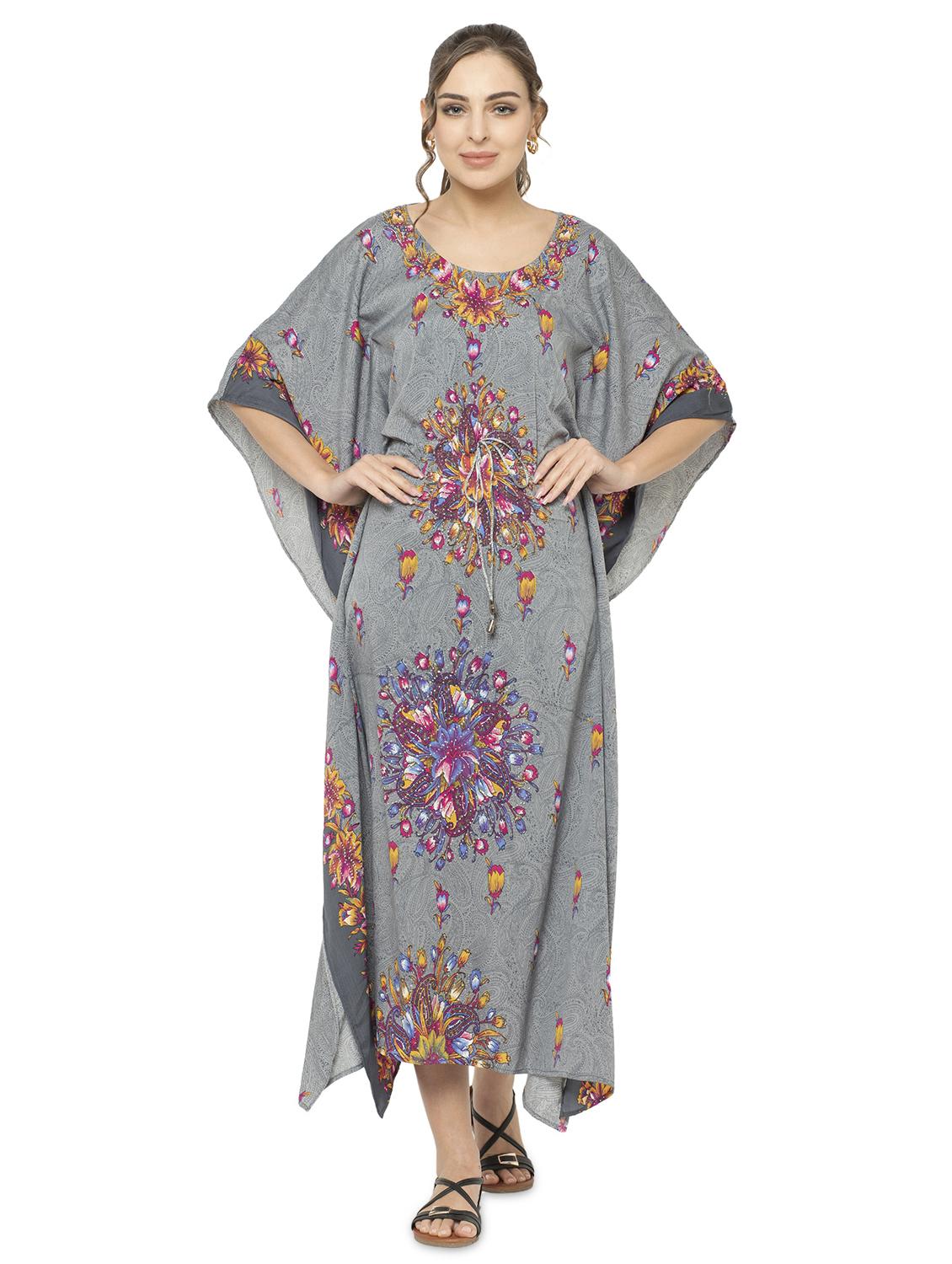 grey crepe kaftan - 17011427 - Zoom Image - 1