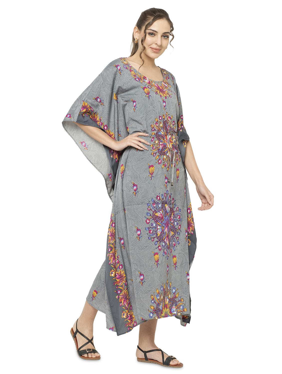 grey crepe kaftan - 17011427 - Zoom Image - 2