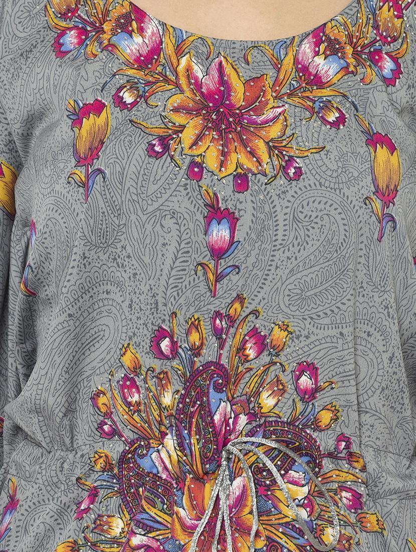 grey crepe kaftan - 17011427 - Zoom Image - 5