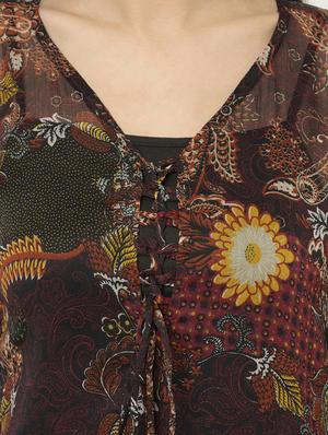 brown chiffon kaftan - 17011428 - Standard Image - 5