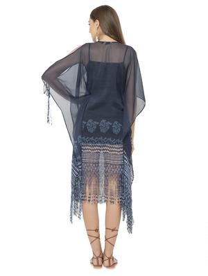 navy blue chiffon kaftan - 17011430 - Standard Image - 4