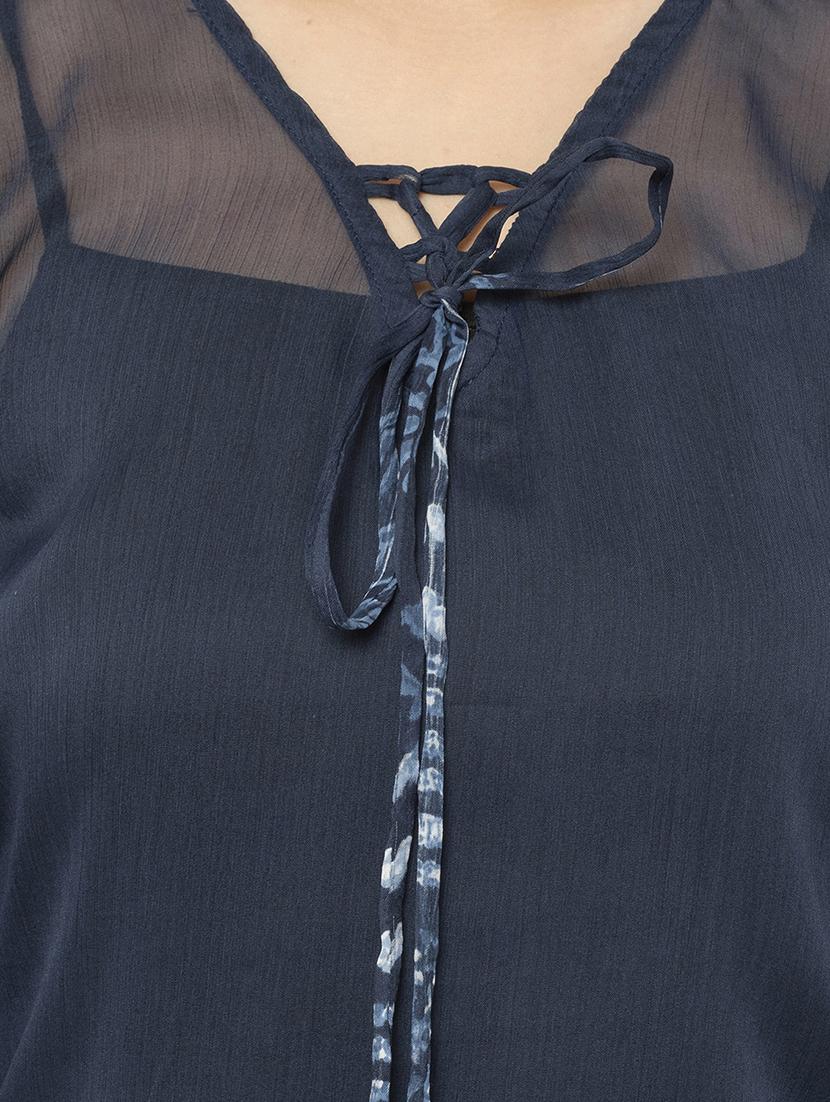 navy blue chiffon kaftan - 17011430 - Zoom Image - 5