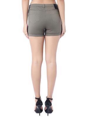 side tape denim shorts - 17011498 - Standard Image - 3