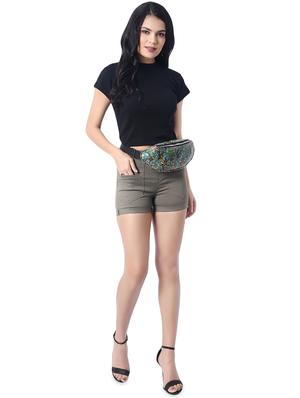 side tape denim shorts - 17011498 - Standard Image - 4