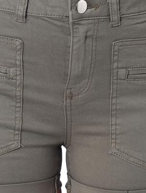 side tape denim shorts - 17011498 - Standard Image - 5