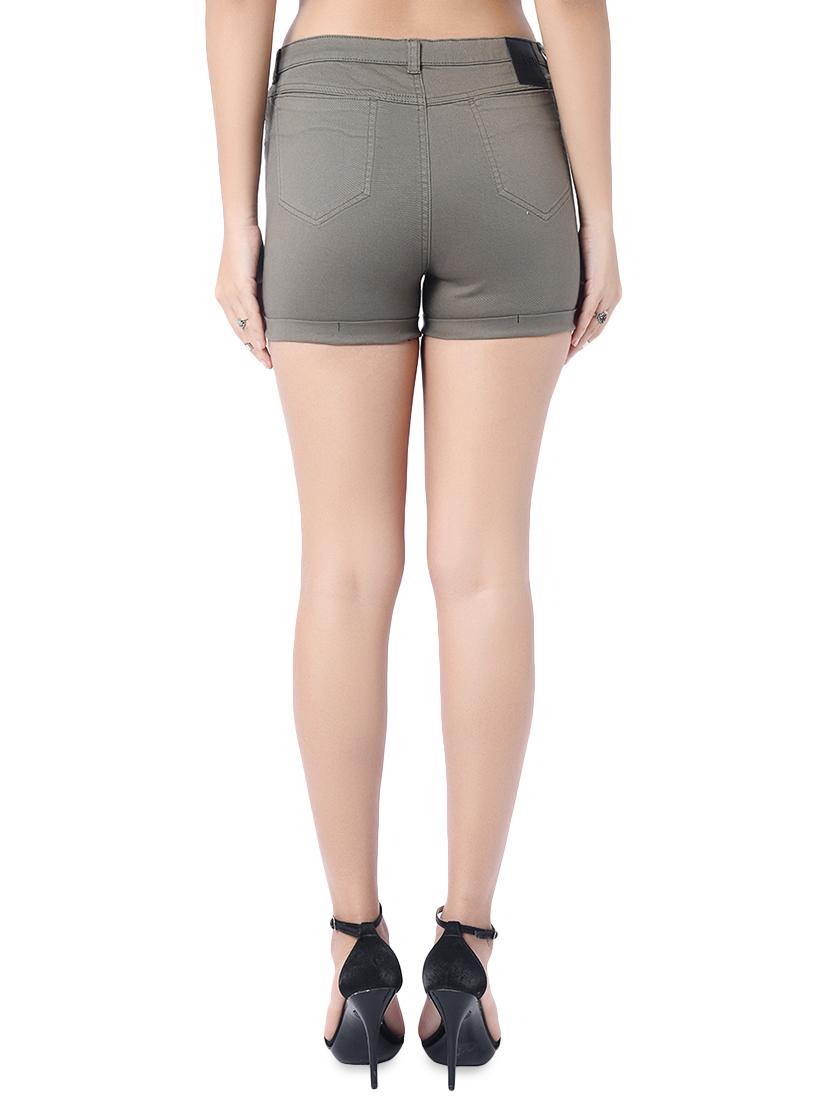side tape denim shorts - 17011498 - Zoom Image - 3