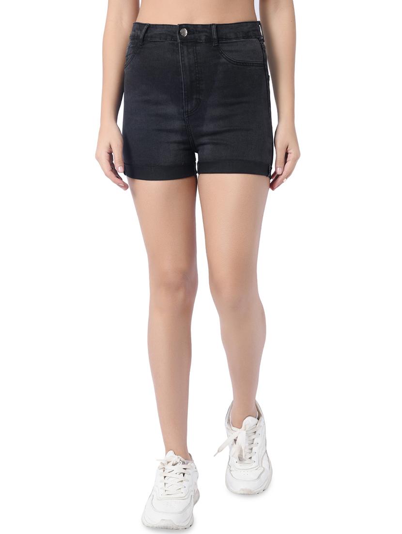 mid rise denim shorts - 17011501 - Zoom Image - 1