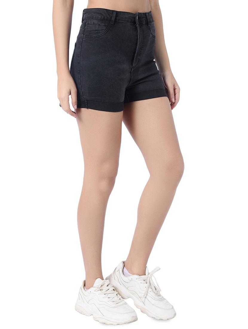 mid rise denim shorts - 17011501 - Zoom Image - 2