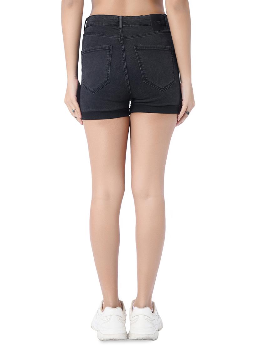 mid rise denim shorts - 17011501 - Zoom Image - 3