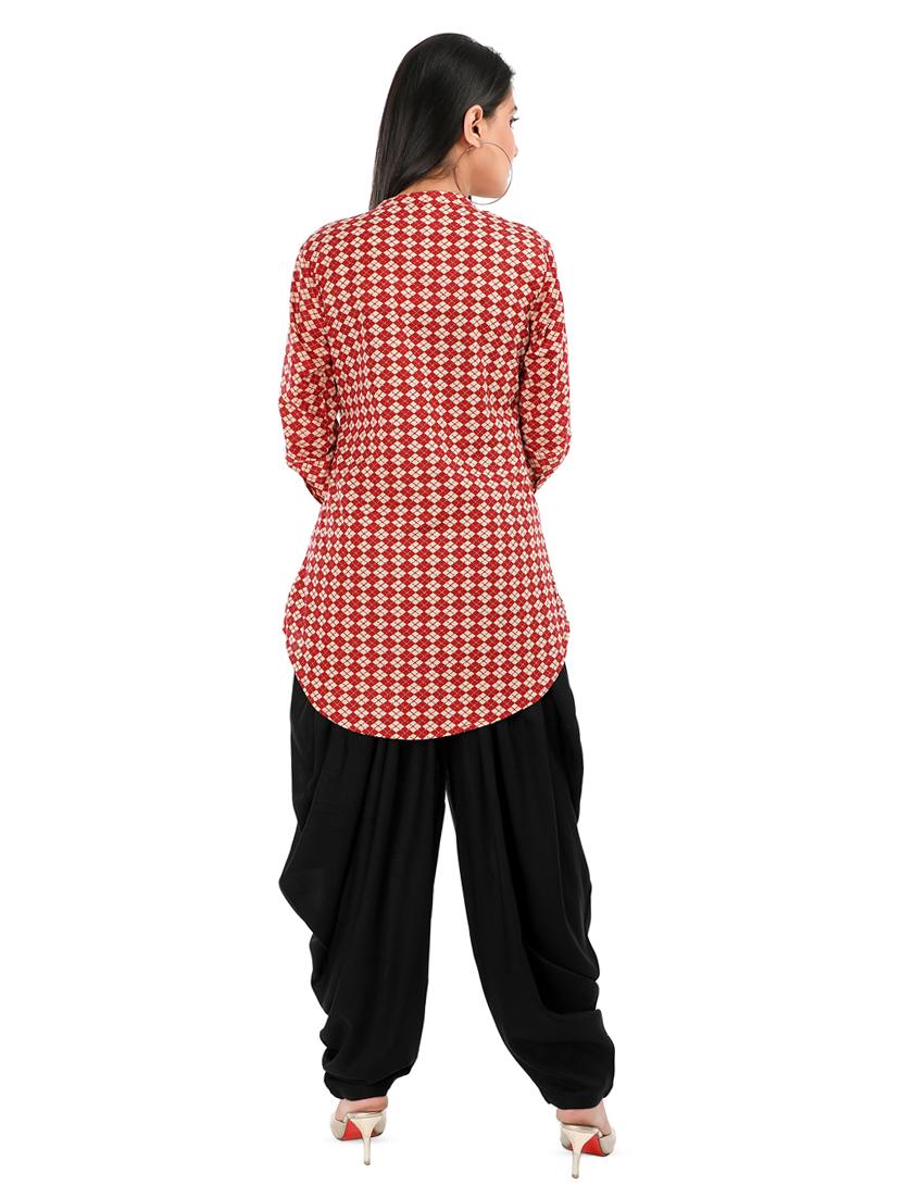 maroon cotton aline kurti - 17011879 - Zoom Image - 3