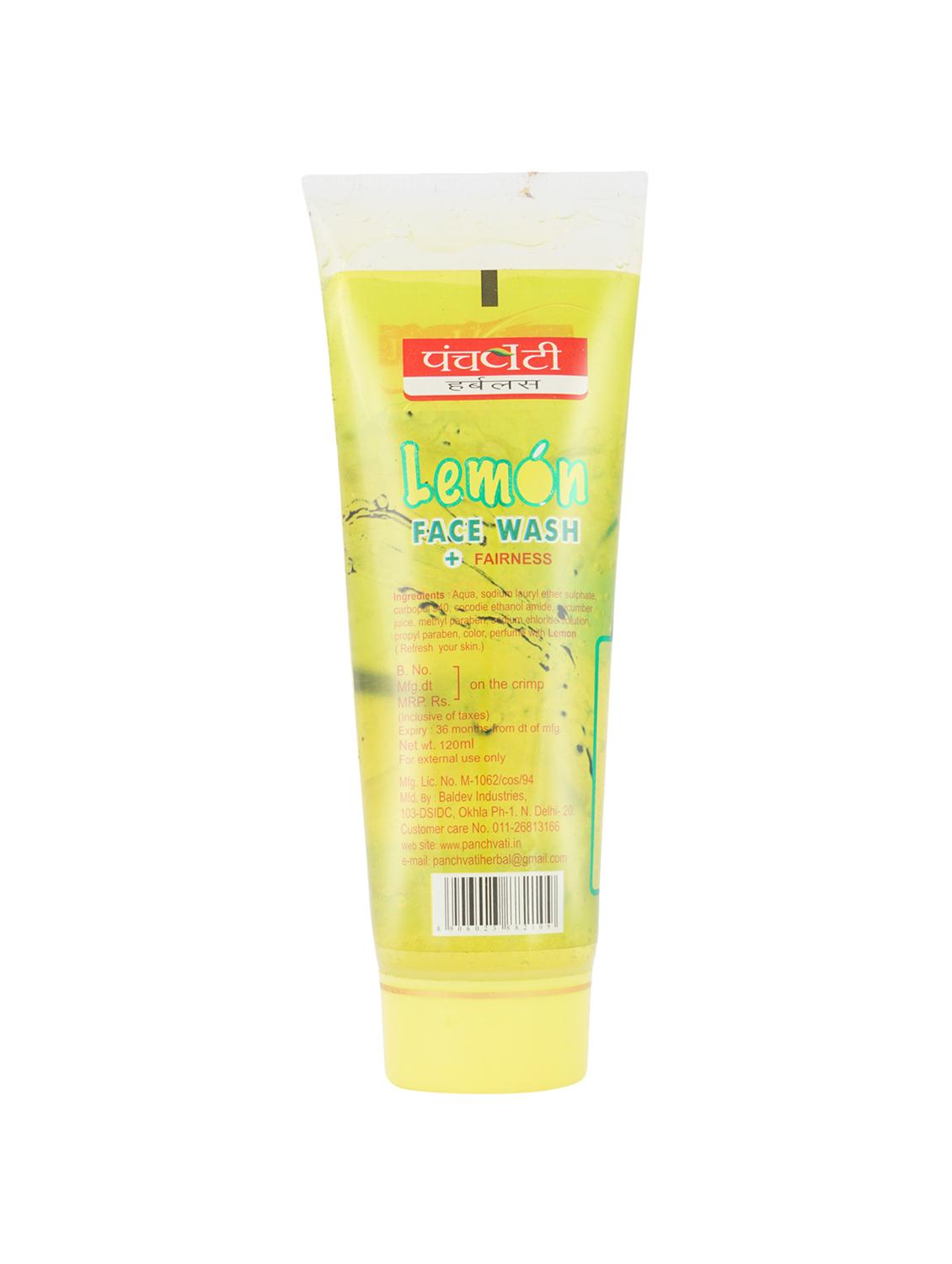 panchvati herbals face wash enriched with lemon 120 ml, pack of 2, 240 ml - 17012070 - Zoom Image - 2