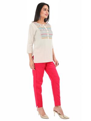 embroidered detail a line top - 17012078 - Standard Image - 2