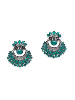green brass chandballi earring - 17012098 - Standard Image - 2