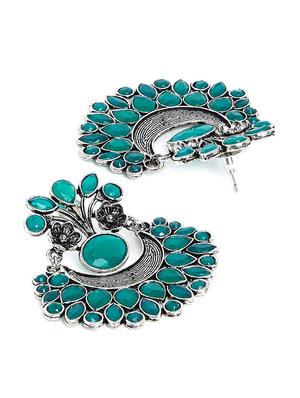 green brass chandballi earring - 17012098 - Standard Image - 3