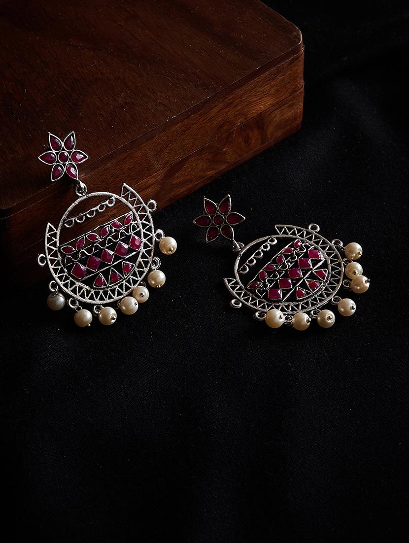 red brass chandballi earring - 17012102 - Zoom Image - 1