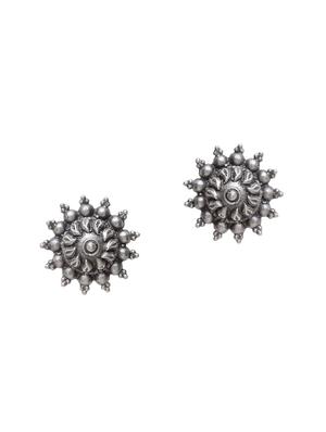 silver brass studs earring - 17012105 - Standard Image - 2