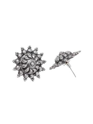 silver brass studs earring - 17012105 - Standard Image - 3