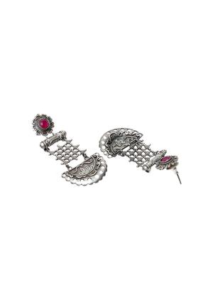 pink brass drop earring - 17012106 - Standard Image - 3