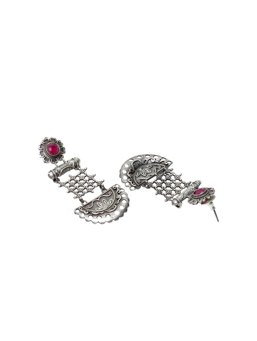 pink brass drop earring - 17012106 - Zoom Image - 3