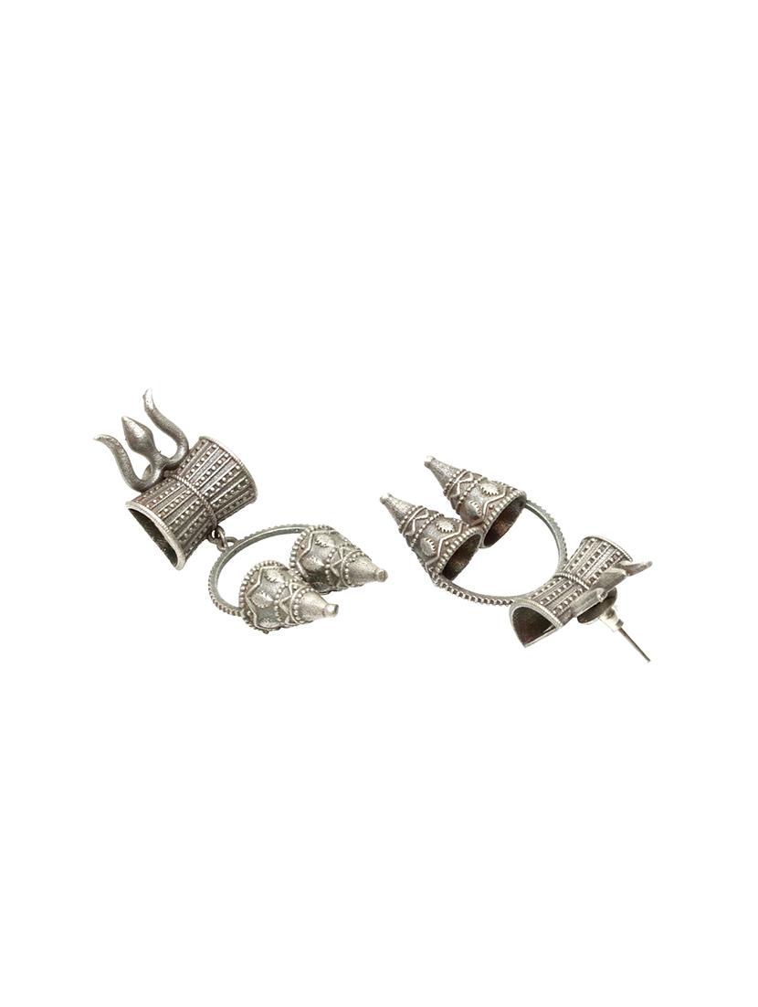 silver brass drop earring - 17012111 - Zoom Image - 3