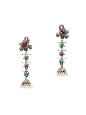 multi colored brass jhumka earring - 17012117 - Standard Image - 2