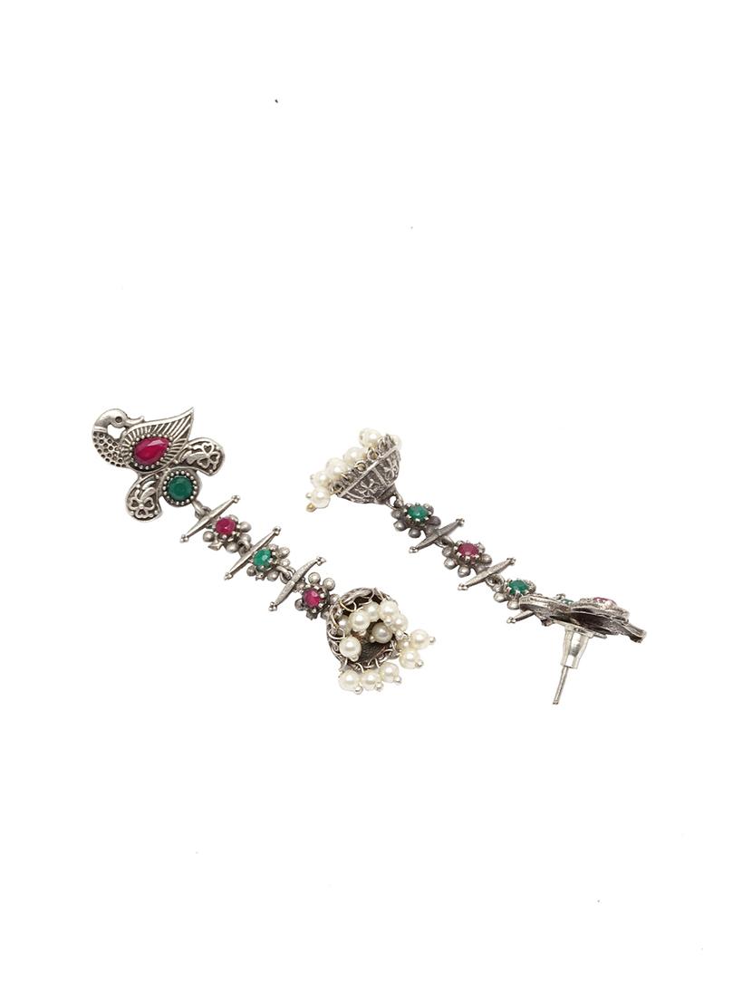 multi colored brass jhumka earring - 17012117 - Zoom Image - 3