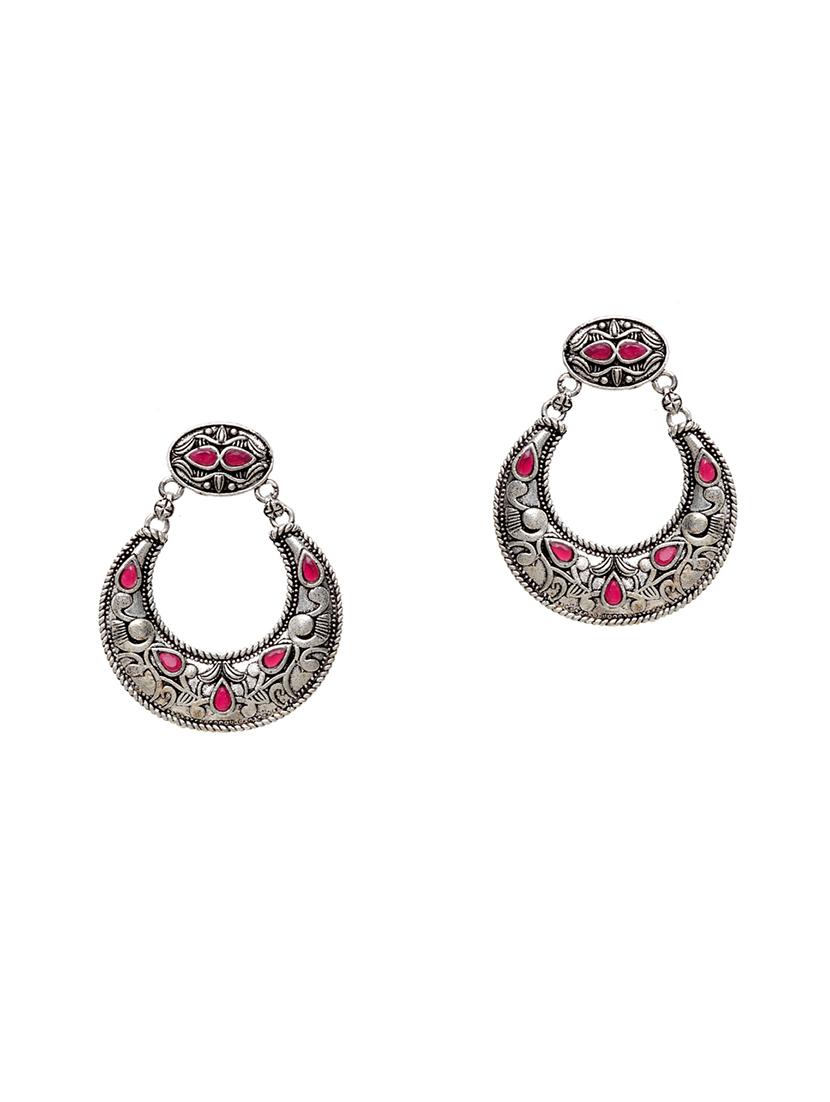 silver brass chandballi earring - 17012119 - Zoom Image - 2