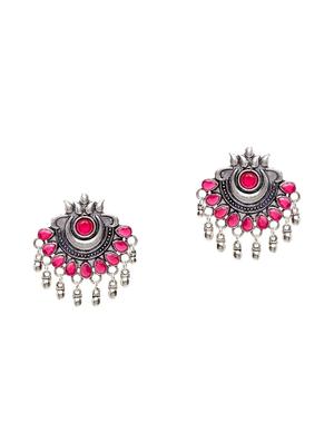 pink brass drop earring - 17012134 - Standard Image - 2