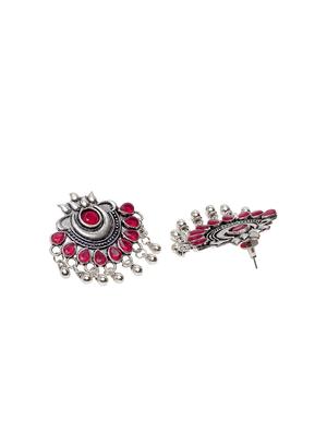 pink brass drop earring - 17012134 - Standard Image - 3
