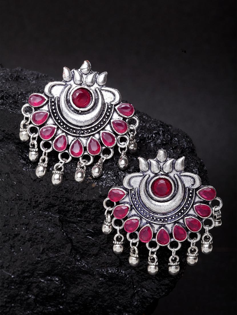 pink brass drop earring - 17012134 - Zoom Image - 1