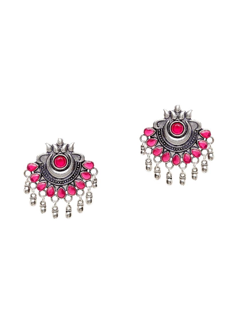 pink brass drop earring - 17012134 - Zoom Image - 2