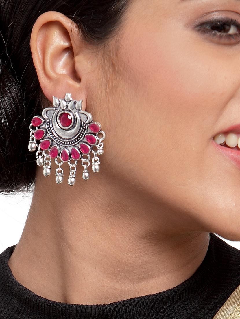 pink brass drop earring - 17012134 - Zoom Image - 4