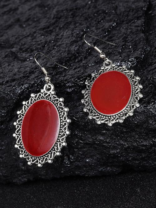 red brass drop earring - 17012135 - Standard Image - 1