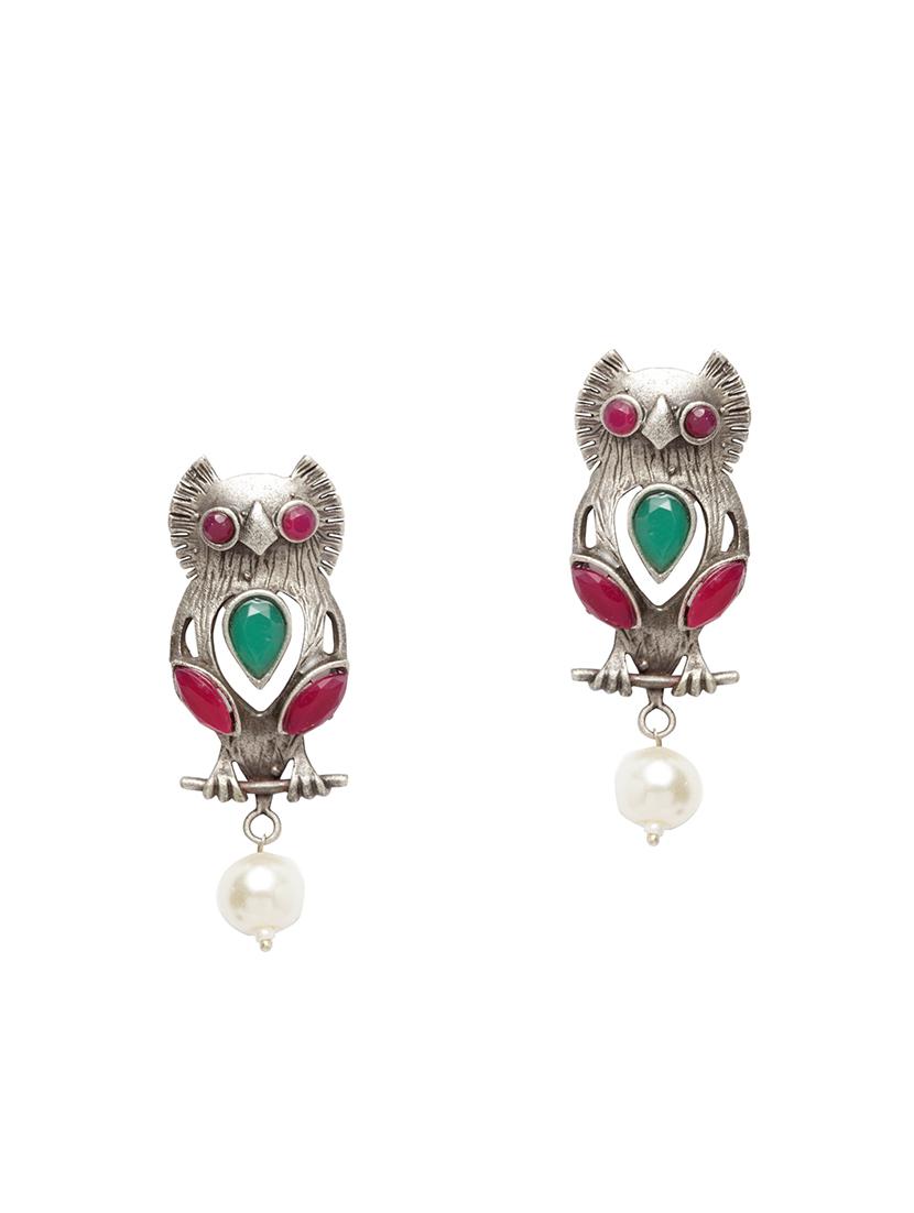 red brass drop earring - 17012138 - Zoom Image - 2