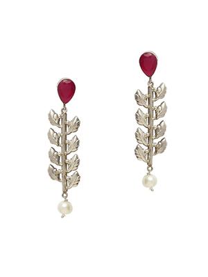 pink brass drop earring - 17012141 - Standard Image - 2