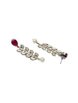 pink brass drop earring - 17012141 - Standard Image - 3