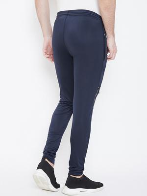 navy blue solid full length track pant - 17012409 - Standard Image - 3