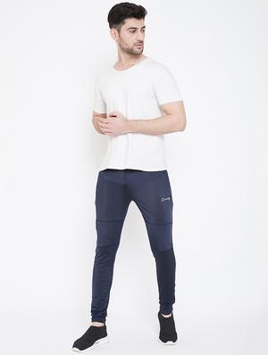 navy blue solid full length track pant - 17012409 - Standard Image - 4