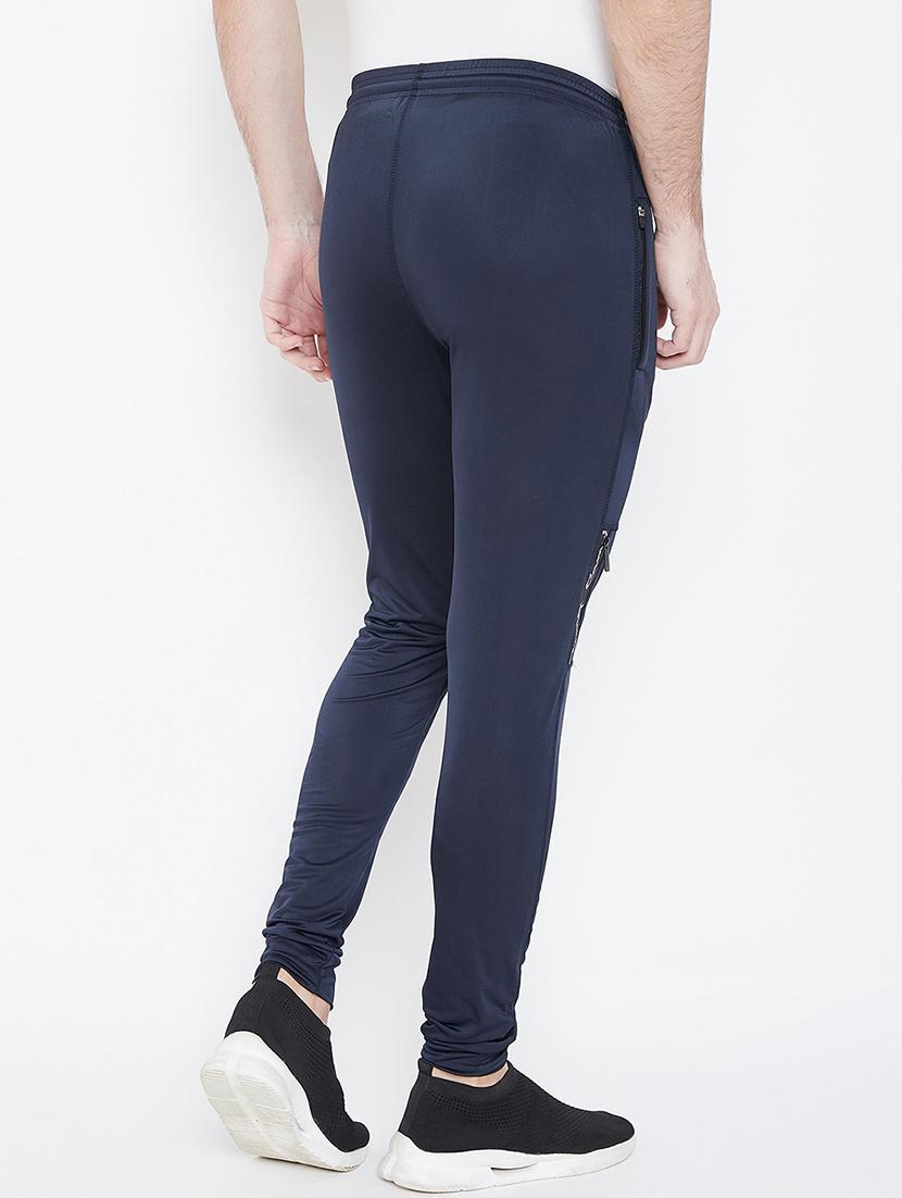 navy blue solid full length track pant - 17012409 - Zoom Image - 3