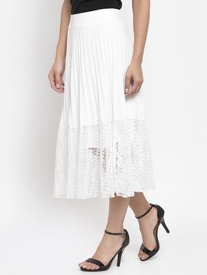high rise laced hem a-line skirt - 17012428 - Standard Image - 2