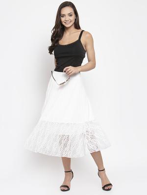 high rise laced hem a-line skirt - 17012428 - Standard Image - 4
