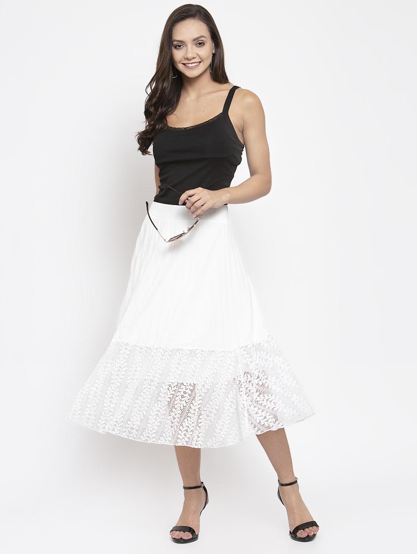 high rise laced hem a-line skirt - 17012428 - Zoom Image - 4