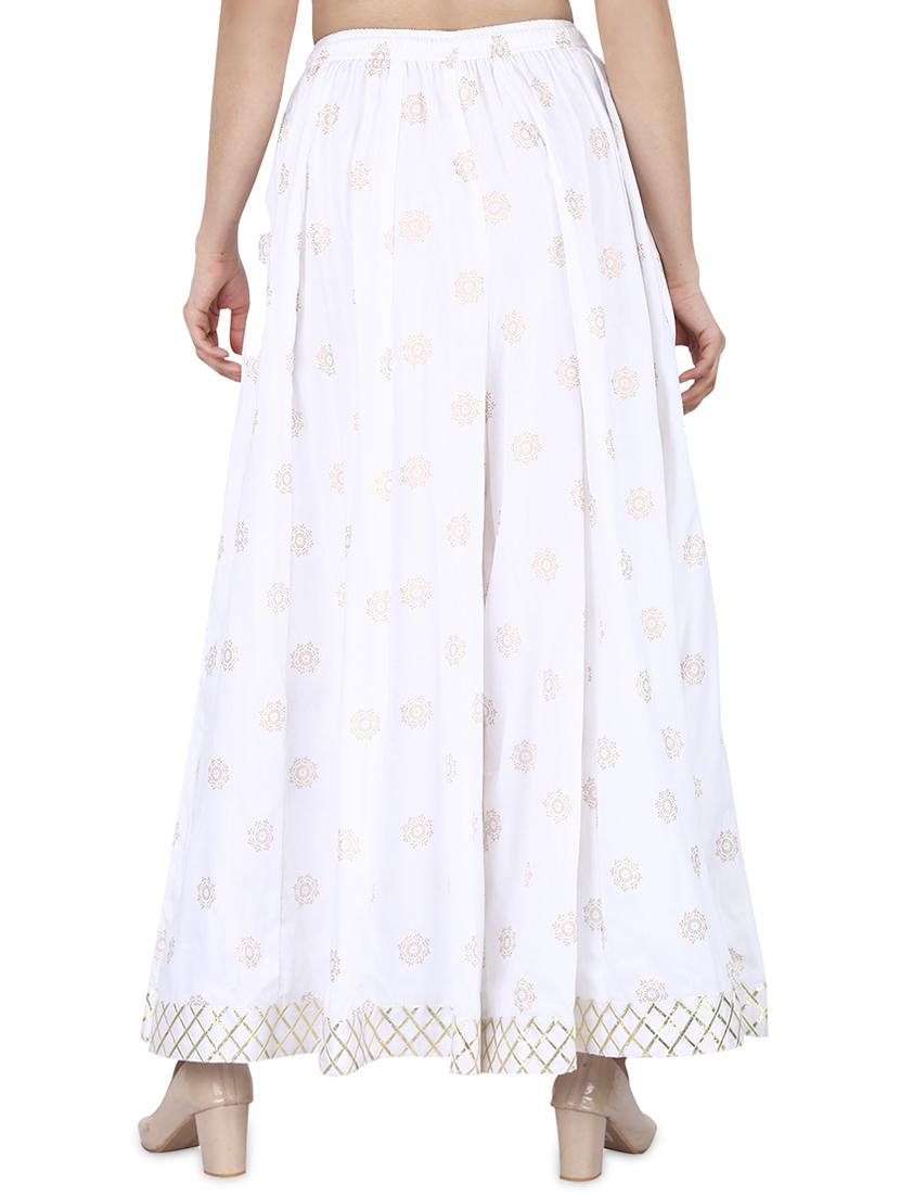 foil print flared palazzo - 17012595 - Zoom Image - 2