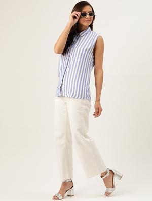 concealed placket striped shirt - 17013010 - Standard Image - 4