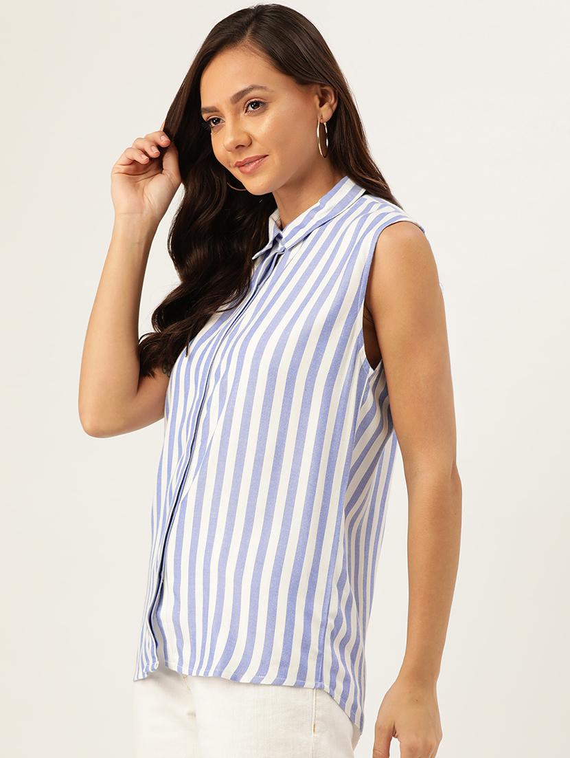 concealed placket striped shirt - 17013010 - Zoom Image - 2