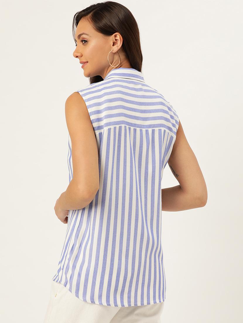 concealed placket striped shirt - 17013010 - Zoom Image - 3
