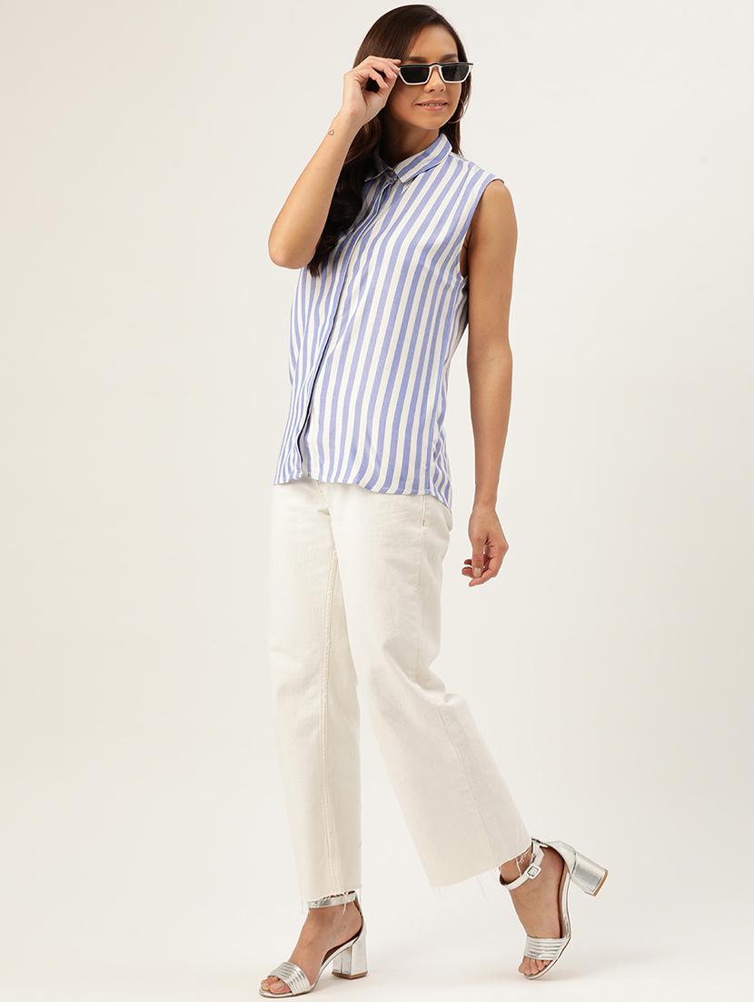 concealed placket striped shirt - 17013010 - Zoom Image - 4
