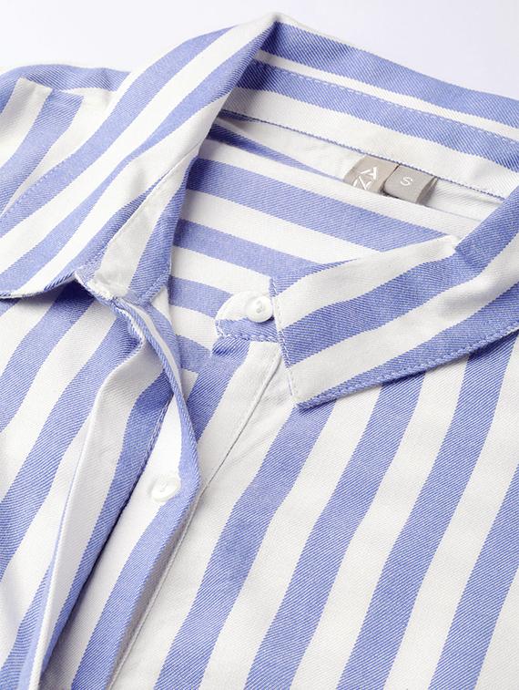 concealed placket striped shirt - 17013010 - Zoom Image - 5